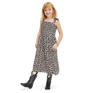 Dvf for Target Kid's Smocked Tie Strap Neutral Poppy Midi Dress